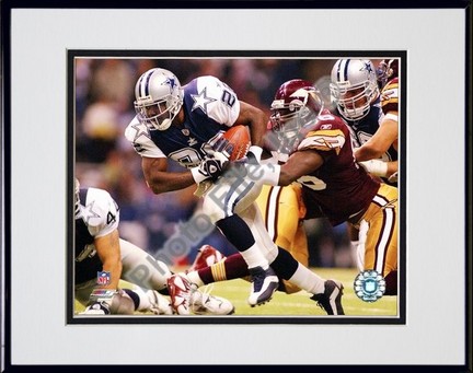 Emmitt Smith "2002 Action" Double Matted 8" X 10" Photograph in a Black Anodized Aluminum Frame