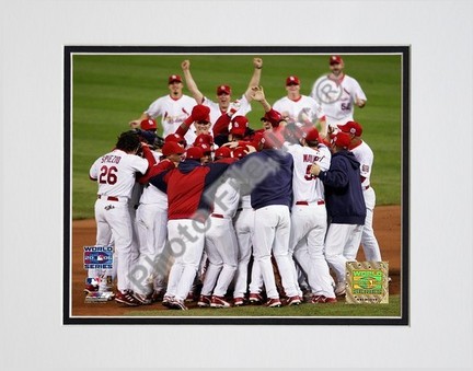 St. Louis Cardinals "2006 World Series Team Celebration" Double Matted 8" X 10" Photograph (Unframed