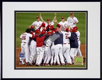 St. Louis Cardinals "2006 World Series Team Celebration" Double Matted 8" X 10" Photograph in a Blac