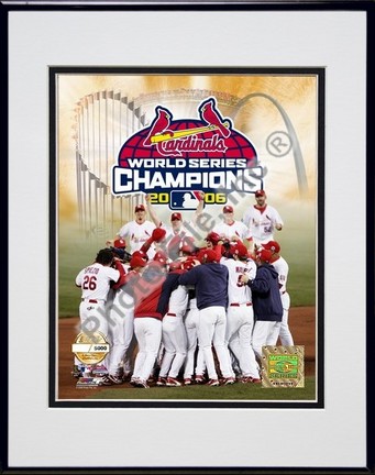 St. Louis Cardinals" 2006 Celebration" Double Matted 8" X 10" Photograph in a Black Anodized Aluminu