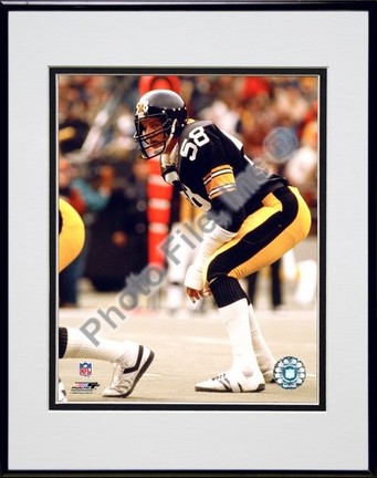 Jack Lambert Action Double Matted 8” x 10” Photograph in Black Anodized Aluminum Frame