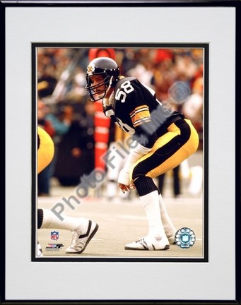 Jack Lambert Action Double Matted 8â€ x 10â€ Photograph in Black Anodized Aluminum Frame