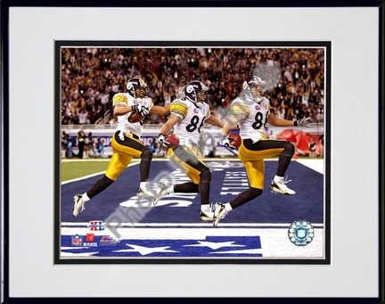 Hines Ward "2006 Super Bowl XL Multi Exposure" Double Matted 8" X 10" Photograph in a Black Anodized
