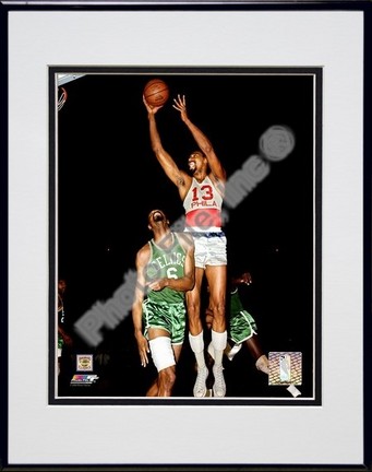 Wilt Chamberlain "1967 Action" Double Matted 8" X 10" Photograph in a Black Anodized Aluminum Frame