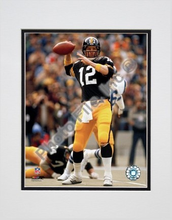 Terry Bradshaw "Passing Action" Double Matted 8” x 10” Photograph (Unframed)