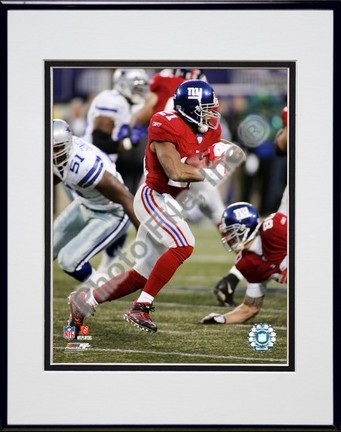 Tiki Barber "2006 / 2007 Action in Red Jersey" Double Matted 8" X 10" Photograph in Black Anodized A