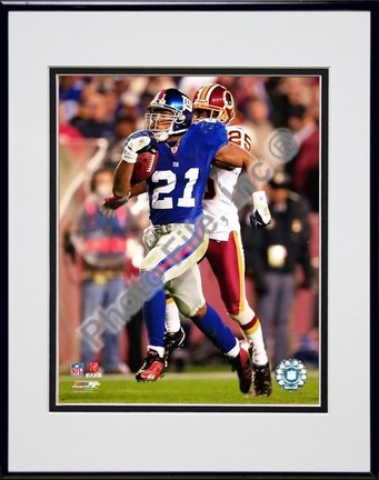 Tiki Barber "2006 / 2007 Action" Double Matted 8" X 10" Photograph in Black Anodized Aluminum Frame