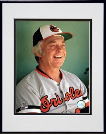 Earl Weaver "Close up" Double Matted 8” x 10” Photograph in Black Anodized Aluminum Frame