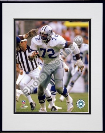 Ed "Too Tall" Jones "1985 Action" Double Matted 8" x 10" Photograph in a Black Anodized Al
