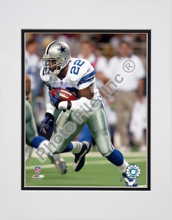 Emmitt Smith "2002 Rushing Action" Double Matted 8” x 10” Photograph (Unframed)