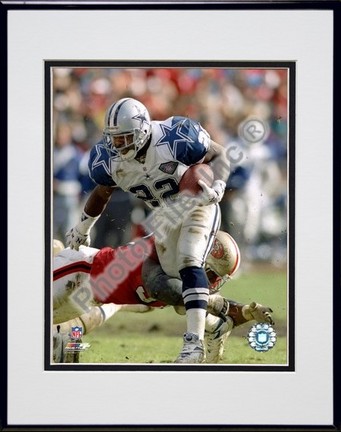 Emmitt Smith "Action" Double Matted 8" x 10" Photograph in a Black Anodized Aluminum Frame