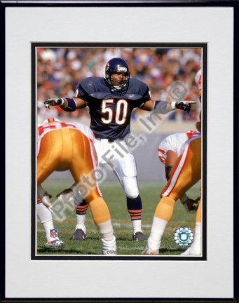 Mike Singletary "1992 Action" Double Matted 8" x 10" Photograph in a Black Anodized Aluminum Frame