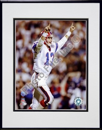 Jim Kelly "Super Bowl XXV 1991 Action" Double Matted 8" x 10" Photograph in a Black Anodized Aluminu