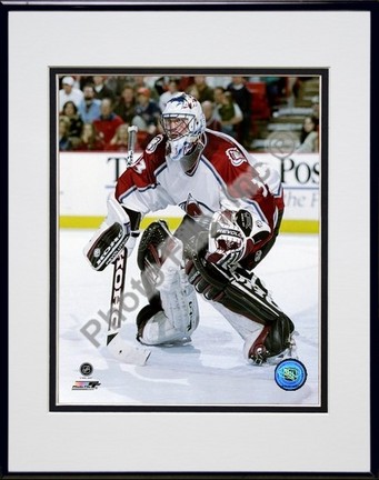 Patrick Roy "1998 Action" Double Matted 8" x 10" Photograph in Black Anodized Aluminum Frame