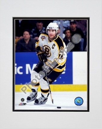 Ray Bourque "1998 Action - White Jersey" Double Matted 8" x 10" Photograph (Unframed)
