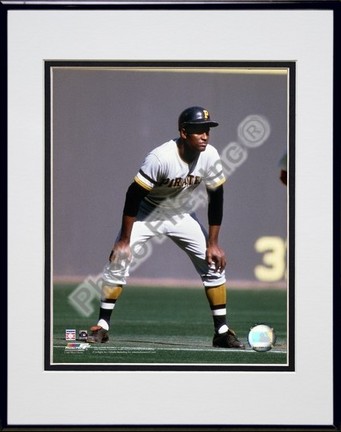 Roberto Clemente "1970 Action" Double Matted 8" x 10" Photograph in Black Anodized Aluminum Frame