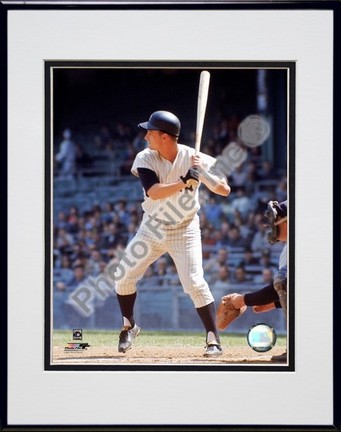 Roger Maris "Batting Action" Double Matted 8" x 10" Photograph in Black Anodized Aluminum Frame
