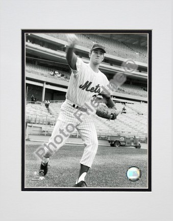 Nolan Ryan "Posed (Pitching)" Double Matted 8" x 10" Photograph (Unframed)