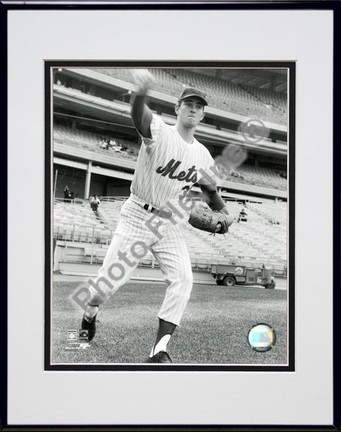 Nolan Ryan "Posed (Pitching)" Double Matted 8" x 10" Photograph in a Black Anodized Aluminum Frame
