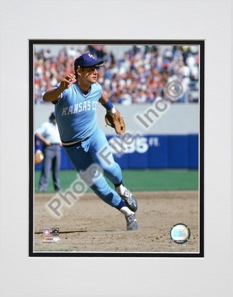 George Brett "1981 Fielding Action" Double Matted 8" x 10" Photograph (Unframed)