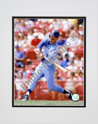 George Brett "1990 Batting Action" Double Matted 8" x 10" Photograph (Unframed)