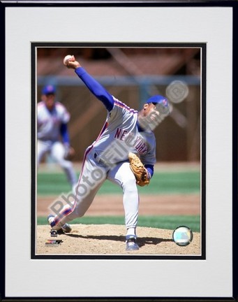 Dwight Gooden "1990 Action" Double Matted 8" x 10" Photograph in a Black Anodized Aluminum Frame