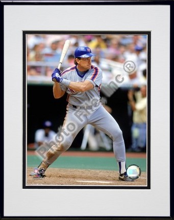 Gary Carter "1989 Batting Action" Double Matted 8" x 10" Photograph in Black Anodized Aluminum Frame