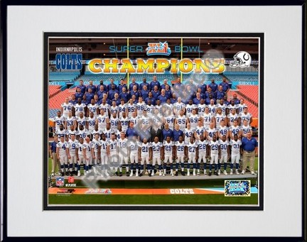 Indianapolis Colts "Super Bowl XLI  Team Sit Down" Double Matted 8" x 10" Photograph in Black Anodiz