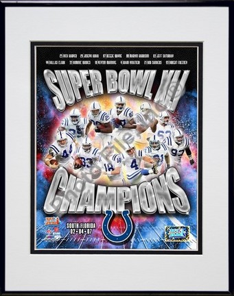 Indianapolis Colts "2006 Super Bowl XLI Champions Composite" Double Matted 8" X 10" Photograph in Bl