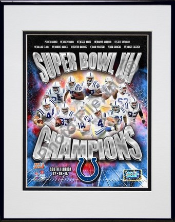 Indianapolis Colts "2006 Super Bowl XLI Champions Composite" Double Matted 8" X 10" Photograph in Bl