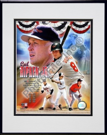 Cal Ripken "Legends Composite" Double Matted 8" x 10" Photograph in Black Anodized Aluminum Frame