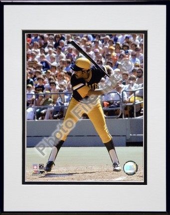 Willie Stargell "Batting Action" Double Matted 8" x 10" Photograph in Black Anodized Aluminum Frame