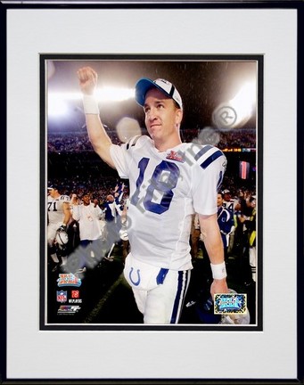 Peyton Manning "Super Bowl XLI Celebration (#25)" Double Matted 8" x 10" Photograph in a Black Anodi
