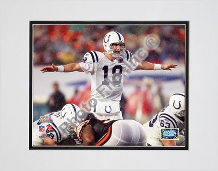 Peyton Manning "Super Bowl XLI Calling Play (#13)" Double Matted 8" x 10" Photograph (Unframed)