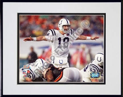 Peyton Manning "Super Bowl XLI Calling Play (#13)" Double Matted 8" x 10" Photograph in a Black Anod