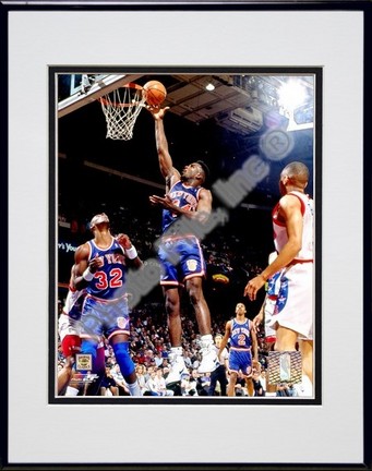 Charles Oakley "1991 Action" Double Matted 8" x 10" Photograph in Black Anodized Aluminum Frame