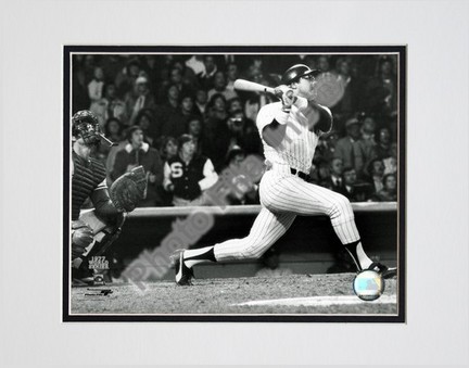 Reggie Jackson "Batting Action (1977 World Series)" Double Matted 8" x 10" Photograph (Unframed)