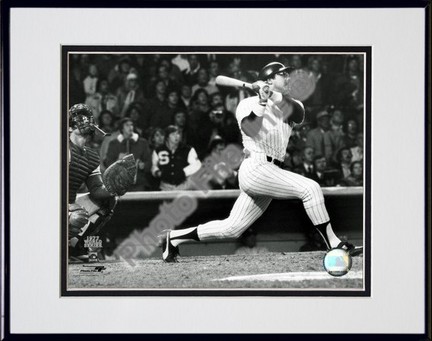 Reggie Jackson "Batting Action (1977 World Series)" Double Matted 8" x 10" Photograph in Black Anodi