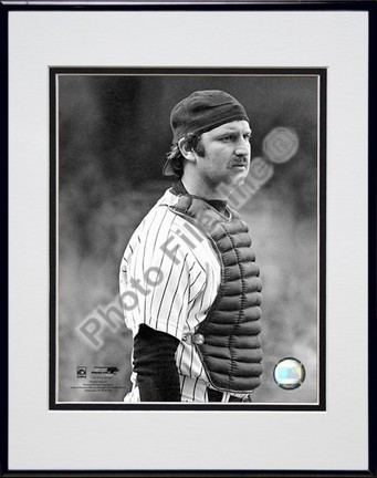 Thurman Munson "1978 Catching Action" Double Matted 8" x 10" Photograph in Black Anodized Aluminum F