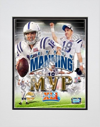 Peyton Manning "Super Bowl XLI MVP" Photo File Gold Composite Double Matted 8" x 10" Photograph (Unf