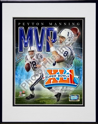 Peyton Manning "2006 Super Bowl XLI MVP Portrait Plus" Double Matted 8" x 10" Photograph in Black An