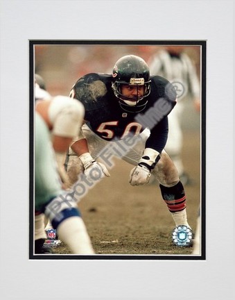 Mike Singletary" Defensive Stance" Double Matted 8” x 10” Photograph (Unframed)