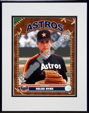 Nolan Ryan "Houston Astros Studio Plus" Double Matted 8" x 10" Photograph in Black Anodized Aluminum