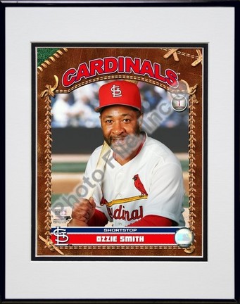 Ozzie Smith "Studio Plus" Double Matted 8" x 10" Photograph in Black Anodized Aluminum Frame