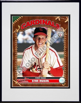 Stan Musial "Studio Plus" Double Matted 8" x 10" Photograph in Black Anodized Aluminum Frame