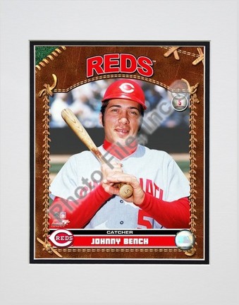 Johnny Bench "2007 Vintage Studio Plus" Double Matted 8" x 10" Photograph (Unframed)