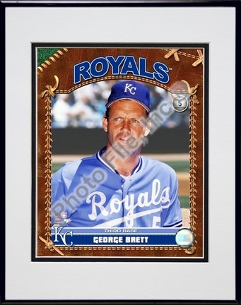 George Brett "2007 Vintage Studio Plus" Double Matted 8" x 10" Photograph in Black Anodized Aluminum