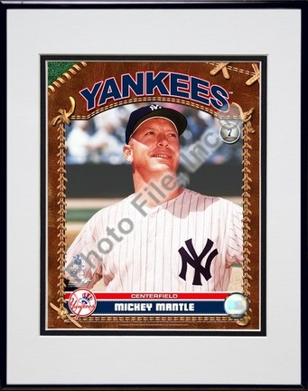 Mickey Mantle "Studio Plus" Double Matted 8" x 10" Photograph in Black Anodized Aluminum Frame