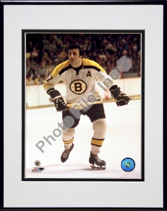 Phil Esposito "Boston Bruins Action" Double Matted 8" x 10" Photograph in Black Anodized Aluminum Fr