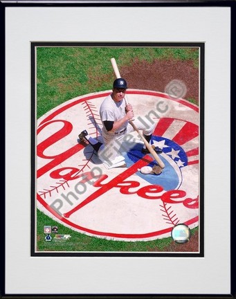 Mickey Mantle "Knelling in Batting Circle" Double Matted 8" x 10" Photograph in Black Anodized Alumi